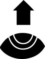 ojo de símbolo plano mirando hacia arriba vector