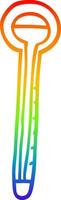 rainbow gradient line drawing cartoon thermometer vector