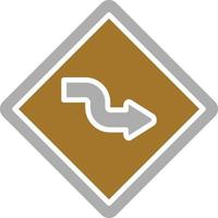 Zig Zag Road Icon Style vector