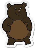 sticker of a cartoon bear vector