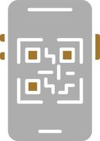 estilo de icono de código qr móvil vector