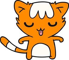 cartoon of a kawaii cute cat vector