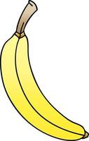 quirky gradient shaded cartoon banana vector