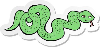 pegatina de una serpiente de dibujos animados vector