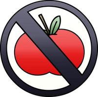 gradient shaded cartoon no food allowed sign vector