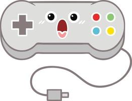 controlador de juego de dibujos animados retro de color plano vector