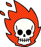 quirky comic book style cartoon skull vector