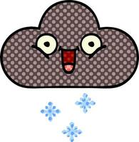 nube de nieve de tormenta de dibujos animados de estilo cómic vector