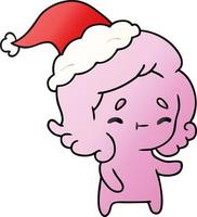 dibujos animados de gradiente de navidad de fantasma kawaii vector