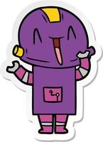 sticker of a cartoon robot vector