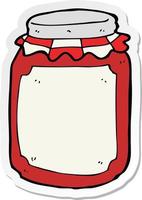 sticker of a cartoon jar of preserve vector