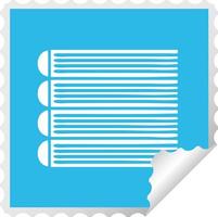 square peeling sticker cartoon stack of books vector