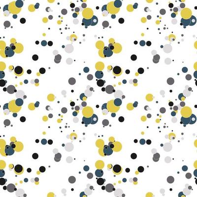 Festive seamless pattern with colorful round paint splatters. Messy overlay circles background. Dotted texture. Chaotic grunge dot. Geometric wrapping paper.