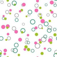 Festive seamless pattern with colorful round paint splatters. Messy overlay circles background. Dotted texture. Chaotic grunge dot. Geometric wrapping paper. vector