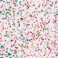 Festive seamless pattern with colorful round paint splatters. Messy overlay circles background. Dotted texture. Chaotic grunge dot. Geometric wrapping paper. vector