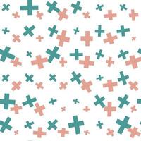 Seamless abstract geometrical background with crosses. Checkered  pattern. Infinity geometric backdrop. vector