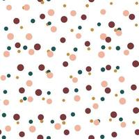 Festive seamless pattern with colorful round paint splatters. Messy overlay circles background. Dotted texture. Chaotic grunge dot. Geometric wrapping paper. vector