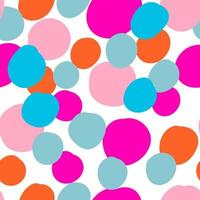 Geometrical background with uneven circles. Abstract round seamless pattern. Hand drawn colorful dots pattern. vector