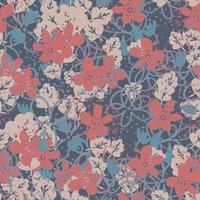 Abstract colorful messy doodle flower seamless pattern. Fantasy floral background. Ditsy floret texture. vector