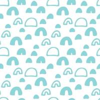 Hand drawn abstract seamless pattern with linear cute arches. Funny background in Memphis style. Retro backdrop for wrapping paper, textile, fabric, web, card. vector