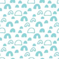 Hand drawn abstract seamless pattern with linear cute arches. Funny background in Memphis style. Retro backdrop for wrapping paper, textile, fabric, web, card. vector