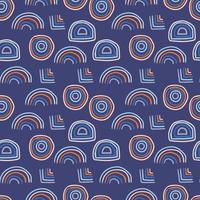 Hand drawn abstract seamless pattern with linear cute arches. Funny background in Memphis style. Retro backdrop for wrapping paper, textile, fabric, web, card. vector