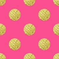 Gold polka dot seamless pattern. Geometrical background with hand drawn golden circles vector