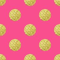 Gold polka dot seamless pattern. Geometrical background with hand drawn golden circles vector