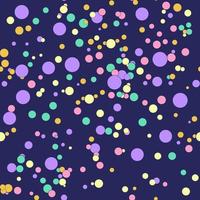 Festive seamless pattern with colorful round paint splatters. Messy overlay circles background. Dotted texture. Chaotic grunge dot. Geometric wrapping paper. vector