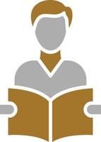 Student Reading Book Icon Style vector