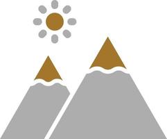 estilo de icono de montañas rocosas vector
