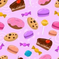 Cute Colorful Dessert Seamless Pattern vector