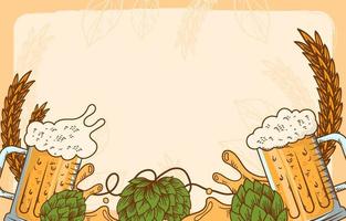 Vintage Hand Drawn Oktoberfest Beer Background vector