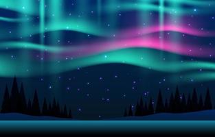 Beautiful Northern Light Background vector