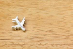 mini juguete de avión imagen de primer plano para contenido de viaje. foto