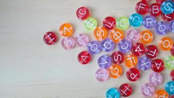 The alphabet bead multi color for background content photo