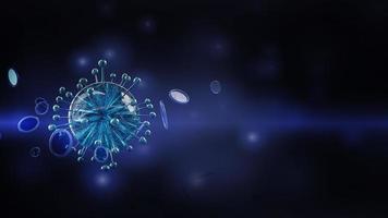 virus in dark tone 3d rendering for  medicine  and  healthcare content. photo