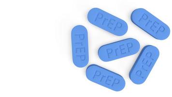 PrEP is HIV prevention pill for medical concept 3d rendering. photo