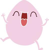 quirky hand drawn cartoon egg vector