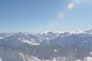 panoramic view  of winter mountains photo