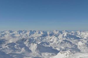 panoramic view  of winter mountains photo