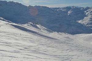 panoramic view  of winter mountains photo