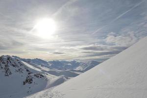 panoramic view  of winter mountains photo