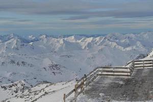 panoramic view  of winter mountains photo