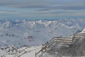 panoramic view  of winter mountains photo