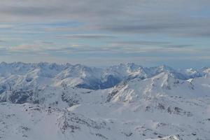 panoramic view  of winter mountains photo