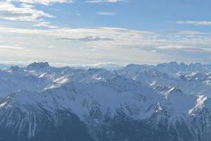 panoramic view  of winter mountains photo