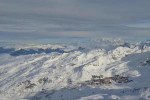 panoramic view  of winter mountains photo