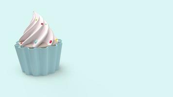 representación 3d de cupcake para contenido de alimentos dulces. foto