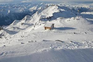 panoramic view  of winter mountains photo